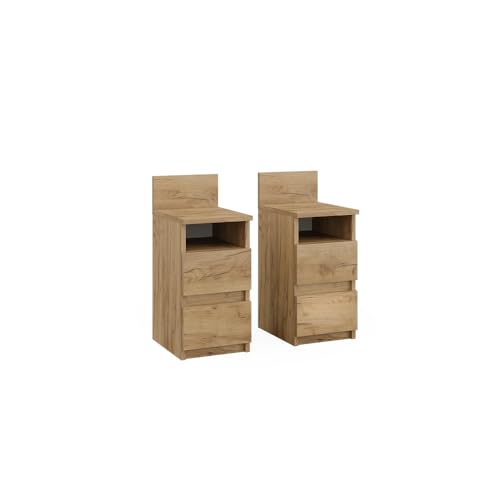 Vicco Nachttisch Monty, Goldkraft Eiche, 25 x 59.1 cm 2er Set