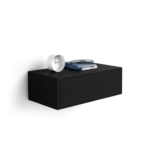 MOBILI FIVER, Riccardo Nachttisch, Esche, Schwarz, Made In Italy