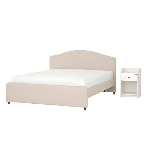 Ikea HAUGA Schlafzimmermöbel 2er Set 160x200 cm Lofallet beige/weiß