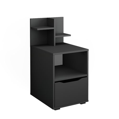 Vicco Nachttisch Ruben, Anthrazit, 40 x 82.2 cm mit Schublade