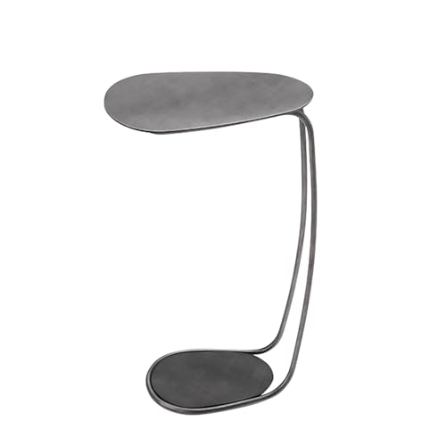 HYUFEIAO Extrem schmaler Sofa-Beistelltisch, Kleiner Beistelltisch mit beweglichem, C-förmigem Mini-Couchtisch aus Metall, Beistelltisch für das Wohnzimmer, Nachttisch (Farbe: Silber, Größe