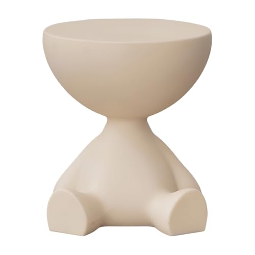 Suoumwa Nachttisch, Sofatisch, Beistelltisch, Aufbewahrungsregal, Beweglicher Minitisch, Couchtisch, Cremeweiß