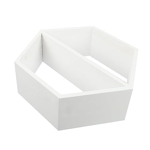 GREENADSCAPE 1Stk storage shelves storage shelf wohnaccessoires zurrbügel seiten markiese ado Behälter Würfel Korb Blumentopfhalter stanzfreier Stand Nachttisch Holz Weiß