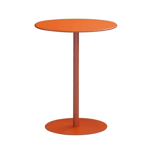 Kleiner Nachttisch mit Schubladen,rundes Ende,moderner Wohnakzent,Kaffee-Nachtti sch,19,7  H,Außenseite S,Metallsockel,für Terrasse,Hof,Balkon,Garte n (Farbe