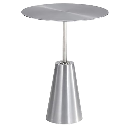 Beistelltische Wohnzimmer, runder Beistelltisch, Kleiner Beistelltisch, runder Couchtisch für kleine Räume, Wohnzimmer, Schlafzimmer, Terrasse (Farbe: Silber-Ordinary, Größe: 40 * 55 cm)