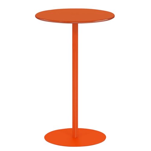 XMDEUR Moderner 16 Zoll breiter Beistelltisch aus Metall, runder Akzenttisch aus Metall, Kleiner Couchtisch für kleine Räume im Wohnzimmer, Schlafzimmer (24,4 Zoll Höhe, orange)