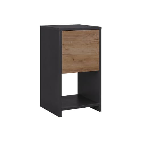 Vicco Nachttisch Evo, Anthrazit/Goldkraft Eiche, 30 x 55 cm mit Schublade