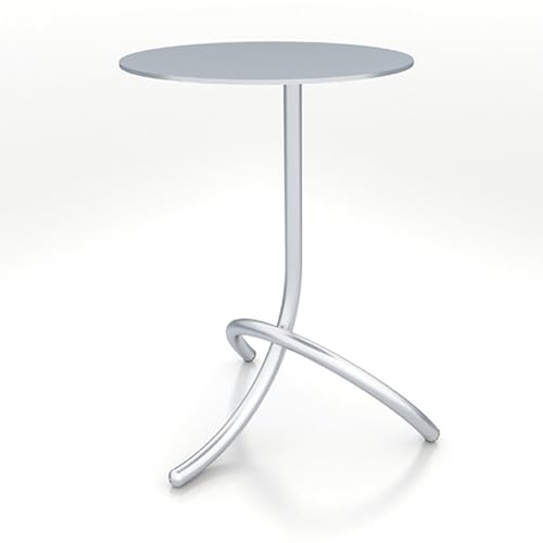 Beistelltische aus Edelstahl für das Wohnzimmer, einfacher Kleiner Beistelltisch in J-Form für Schlafzimmer, Terrasse, Schlafzimmer, kleine Räume (Farbe: Silber)