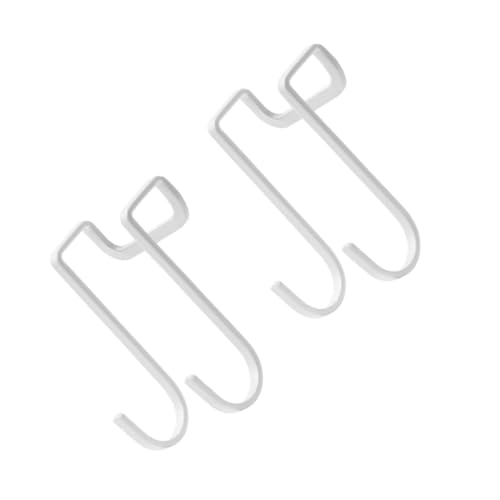 Toyvian 2 Stück Doppelreihige Türhaken Weiß ohne Bohren Aufbewahrungshaken zum Einhängen für Kleider Schrank und Nachttisch Praktische Kleiderhaken für Ordnung im Zimmer