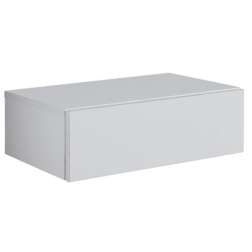 FineBuy Nachtkonsole ZADAR für Wandmontage 46x15x30cm Nachttisch Holz, Wandregal mit Schublade, Nachtschrank Wandboard für Boxspringbett schwebend, Wandkonsole Nachtkästchen hängend