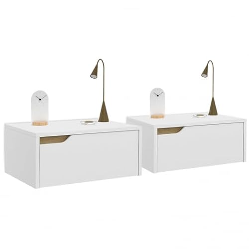 IDMarket Helsinki 2er Set Nachttische Wandtisch Nachttisch Wandschrank Nachttisch Wandschrank Nachttisch Wandschrank