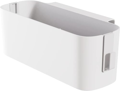 Yitobici Bett Organizer zum Einhängen, Hängekörbe mit 2 Abnehmbarer Haken, Robuste Nachttisch Caddy,Wohnheim, für Familie, Büro, Weiß