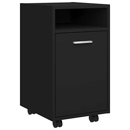 Genérico Wenjingqi 803048 Beistellschrank, Rollen, Sperrholz, Schwarz, 33 x 38 x 60 cm, Schwarz