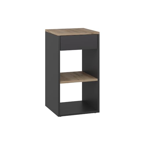 Vicco Nachttisch Dany, Anthrazit, 35 x 65 cm mit 1 Schublade