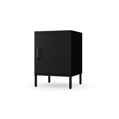 Jan Nowak Nachttisch Industrial - MIA | Nachtschrank Glitzernd mit Tür für Schlafzimmer, Kinderzimmer | Stahlschrank Abschliessbar, Nachtkasten Klein | Loft Stil | 42,4 x 59,5 x 40 cm | Schwarz Jan Nowak Nachttisch Industrial - MIA | Nachtschrank Glitzernd mit Tür für Schlafzimmer, Kinderzimmer | Stahlschrank Abschliessbar, Nachtkasten Klein | Loft Stil | 42,4 x 59,5 x 40 cm | Schwarz