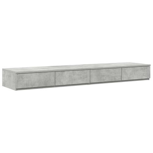 vidaXL Nachttische Beton grau Holzwerkstoff 160 x 36,5 x 16,5 cm