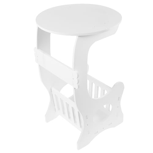 HOUDERCO Runder Teetisch aus Naturholz Kleiner Couchtisch Moderner Nachttisch Eleganter Aufbewahrungstisch für Wohnzimmer und Schlafzimmer Minimalistisches Design