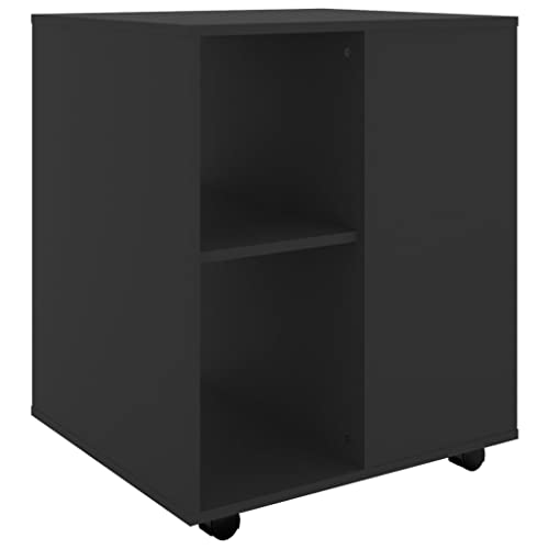 Genérico Wenjingqi 808459 Schrank mit Rollen, Sperrholz, Schwarz, 60 x 53 x 72 cm, Schwarz