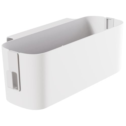 SHINEOFI Bett Organizer zum Einhängen Großer Multifunktionaler Aufbewahrungskorb für Nachttisch Vielseitiger Hängekorb für Schlafzimmer Büro und Wohnheim Weiß ohne Bohren für Bücher Snacks