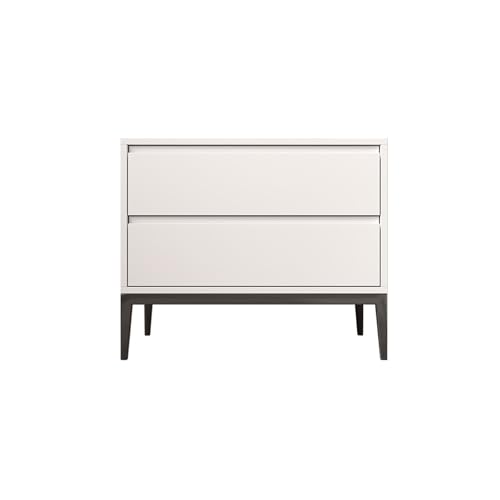 XOVP-023 Nachtkommode Weiß/grau/beige Lagerschrank mit Schubladen, Massivholz Nachttisch Schrank for Wohnzimmer, Schlafzimmer, Küche Kleiner Couchtisch(Weiß)