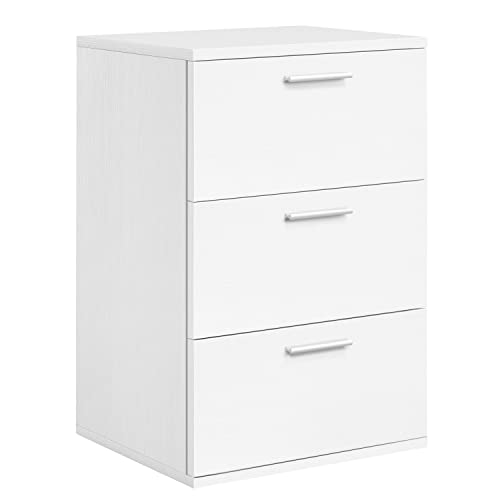 Yaheetech Nachttisch Nachtschrank mit 3 Schublden Boxspringbett Nachtkommode Nachtkonsole Couchtish für Schlafzimmer/Wohnzimmer 35 x 40 x 60 cm, Weiß