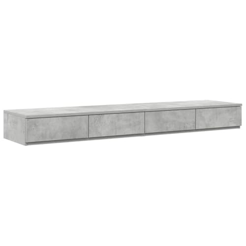 vidaXL Funktionaler Nachttisch mit 1 Schublade Beton Grau Holzwerkstoff fürs Schlafzimmer Elegantes minimalistische Design Perfekte Aufbewahrungslösung für Erwachsene