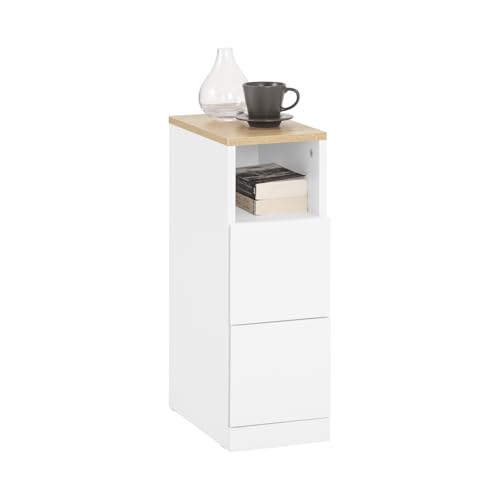 SoBuy Nachttisch Boxspringbett Sofatisch Beistelltisch schmal Telefontisch Nachtschrank Nachtkommode Weiß BHT ca. 20x60x35cm FBT149-WN