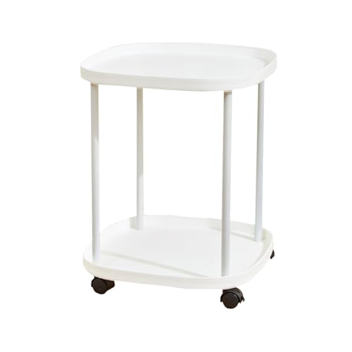 Mobiler Nachttisch, Kleiner Runder Couchtisch, Verstellbarer Sofa Beistelltisch, Polierte Oberfläche, Stilvoll & Vielseitig für Schlafzimmer & Büro (Schwarz)