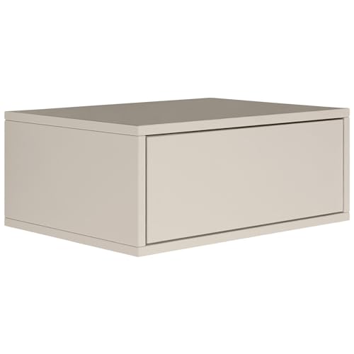 Selsey Nachttisch Hängend Schwebender Kaschmir Farbe 50B x 36T x 20,8H cm Nachtschrank mit Schublade in Minimalistischer - Push-to-Open - Skandinavischen Platzsparend Wandmontage Framme