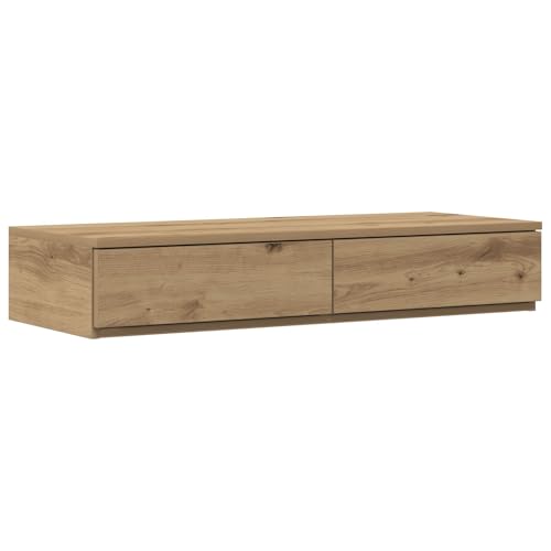 vidaXL Beton Grau Minimalistischer Nachttisch mit Stauraumschubladen Moderner Holzwerkstoff Nachttisch für Schlafzimmer Kompaktes Design Einfache Montage Klein