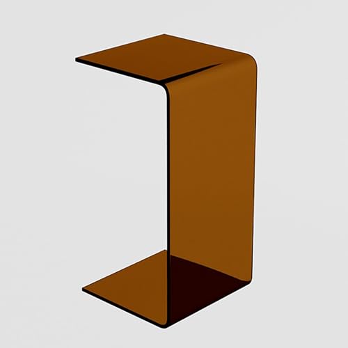 YHNNH Bunter Nachttisch aus Acryl, C-förmiger Sofa-Beistelltisch, C-förmiger Couchtisch für Wohnzimmer und Heimdekoration, Mehrzweck (braun)