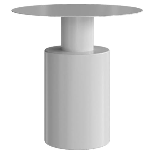 Runder Beistelltisch, Nachttisch mit zylindrischer Halterung, flaches Eisen-Design für kleine Aufbewahrungslösung im Schlafzimmer