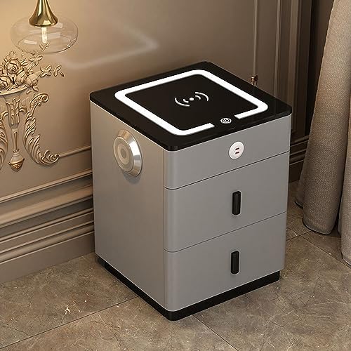 Nachttisch mit kabellosem Laden, verstellbaren LED-Lichtern, USB-Anschlüssen – moderner Komfort für Schlafzimmer