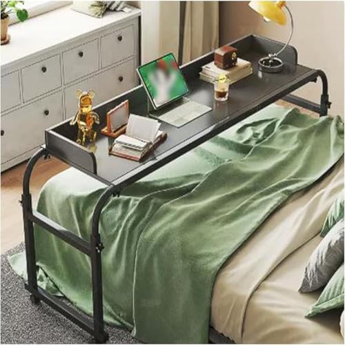 Überbetttisch, höhenverstellbarer Computer-Arbeitsplatz, rollbarer Nachttisch für Bettnutzung, ausziehbarer Betttisch