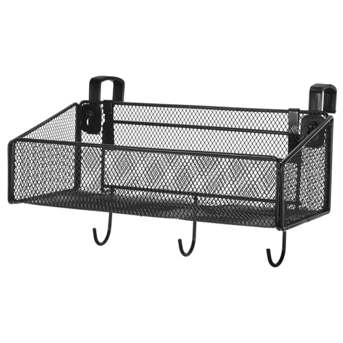 Luxshiny 1 Satz Nachttisch-hängekorb Über Türregal Hängender Aufbewahrungskorb Hängendes Bettregal Im Wohnheim Nachtkästchen Etagenbett Organizer Metall Black