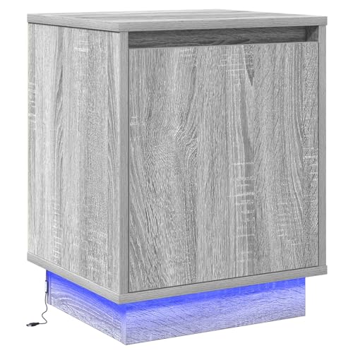 vidaXL Moderner Grauer Sonoma, Holzwerkstoff, rechteckig, Stauraum für, kompakte Schubladenmöbel, zeitgenössisches Nacht Design