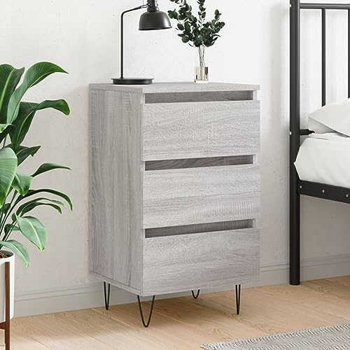 LVHUIDEH Nachttisch Grau Sonoma 40x35x69 cm Holzwerkstoff