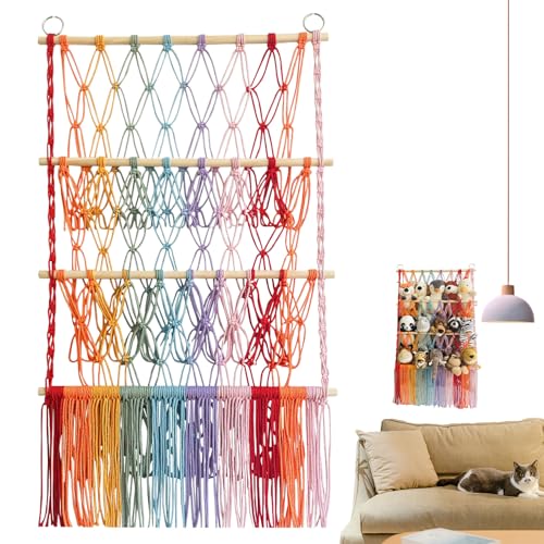 Aufbewahrungsnetz für Kinderzimmer, 3-stöckig, böhmischer Spielzeug-Organizer, für Teenager, Zuhause, Nachttisch, Spielzimmer, , Kleinkinder, Ecke, Freunde, Schlafzimmer, Mädchen