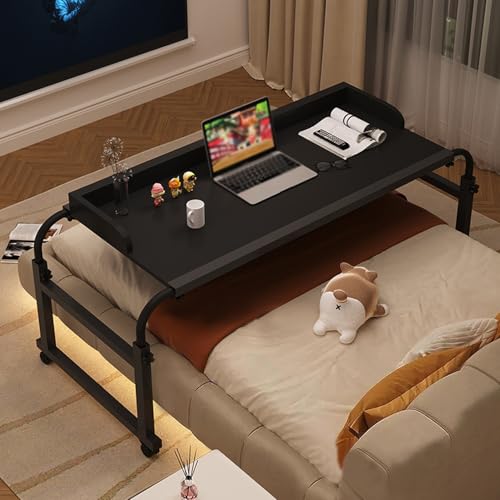 Verstellbarer Laptop-Betttisch mit Rollen, drehbarer Schreibtisch für bequeme Nutzung im Bett oder Stuhl, ideal für ältere Menschen und Krankenhausgebrauch