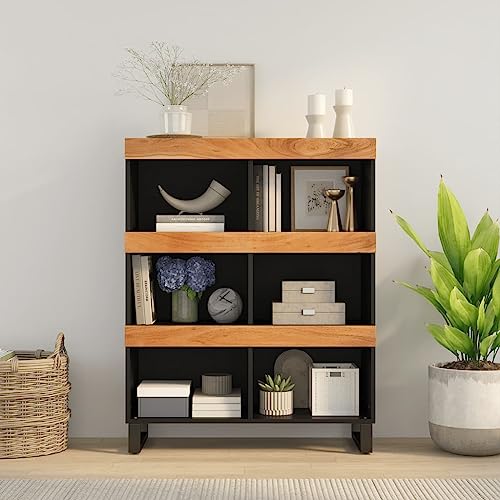 Beistellschrank Industrial Style aus massivem Akazienholz mit robuster Eisenkonstruktion und großer Stauraumkapazität für Wohnzimmer und Wohnbereich