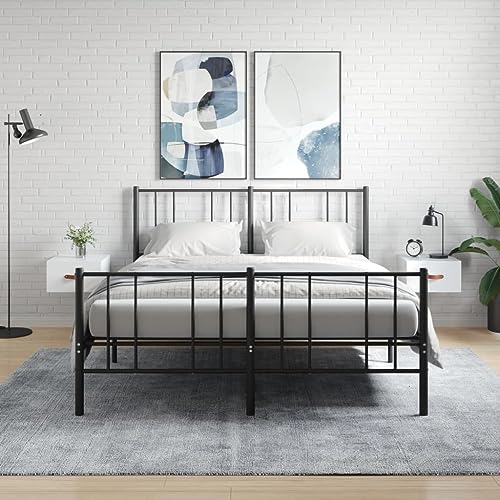 JHQHSM Wand-Nachttische 2 STK. Hängender Nachttisch Nachtschrank Nachtkästchen Sideboard Schrank Lagerschrank Hängeschrank Geeignet für Schlafzimmer Arbeitszimmer Büro Hochglanz-Weiß 35x35x20 cm