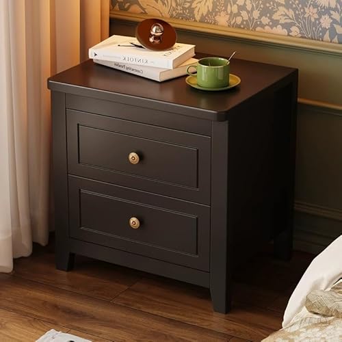 JRHTD Retro Nachttisch, Nightstand Couchtisch aus massivem Holz, Couchtische for Schlafzimmer und Wohnzimmer(Vintage Black)