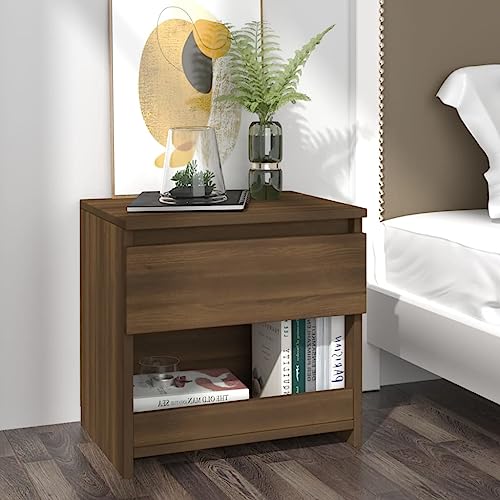 MOBCANT Nachttisch, Nightstand Nachtischschränke Sofatisch Telefontisch Geeignet für Schlafsaal Schlafzimmer Hotel Wohnstube Braun Eichen-Optik 40x30x39 cm Holzwerkstoff