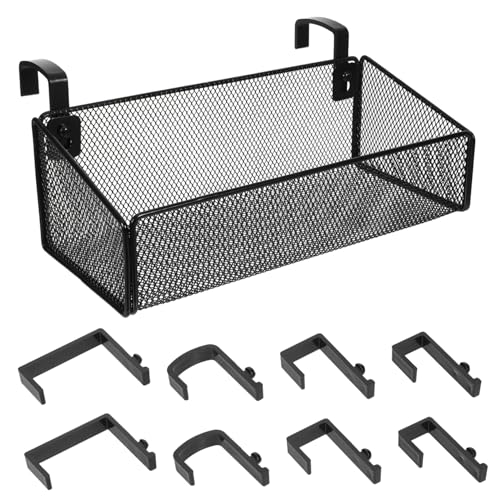 ADOCARN Hängekorb Aus Metall Zum Einhängen Bett Organizer Mit Drahtkonstruktion Aufbewahrungsbox Für Nachttisch Und Schreibtisch Schlichtes Design Für Schlafzimmer Und Büro Schwarz