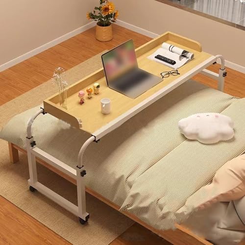 Rollbarer, höhenverstellbar, Überbetttisch, Steharbeitsplatz, Laptoptisch für Wohnzimmer, 6595 cm Höhenverstellung