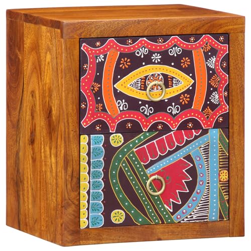 QZZCED Nachttisch Nachttische Nachtmöbel für Schlafzimmer 35x30x40 cm Massivholz Akazie