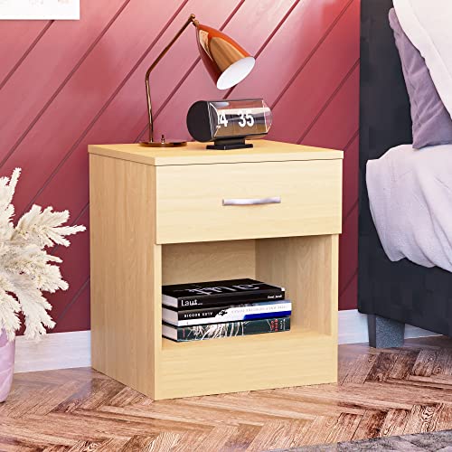 Vida Designs Kiefer Nachttisch Schublade, Nachttisch, 1 Schublade, Nachttisch, Metall Griffe & Läufer