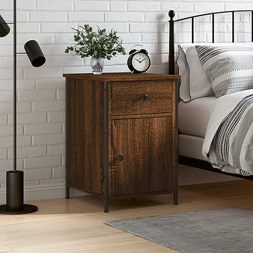 LVHUIDEH Nachttisch Braun Eichen-Optik 40x42x60 cm Holzwerkstoff