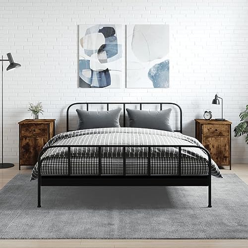 Youuihom Nachttische 2 STK. Räuchereiche 40x42x60 cm Holzwerkstoff Beistellschrank Schmal Nachttische Bed Side Table Bedroom Beistelltisch Schmal für Schlafzimmer Wohnzimmer Jugendzimmer Bad