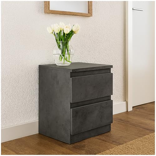 HTI living Nachtkommode mit 2 grifflosen Schubladen Thekla Nachtschrank